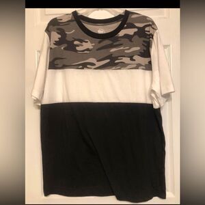 Open Trails Men’s Colorblock Camo Shirt Size L Gray White Black NEW NWT